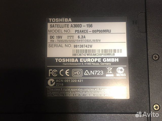 Toshiba satellite a300d-156