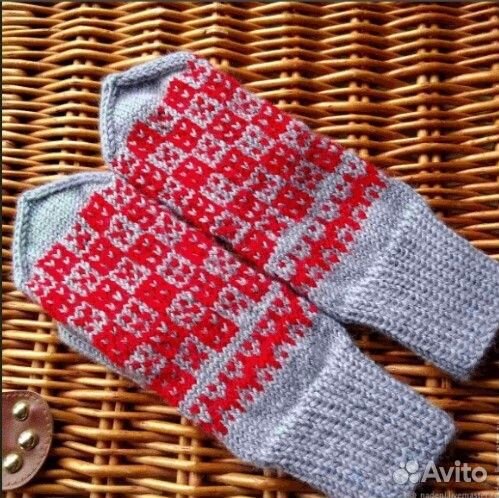 Варежки вязаные, рукавички