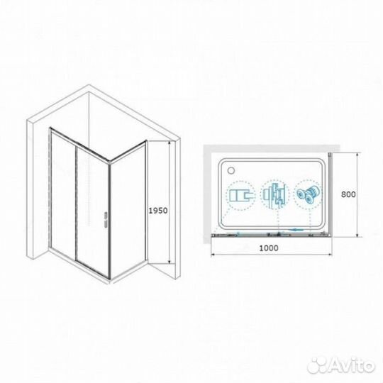Душевой уголок RGW Leipzig LE-41 (LE-12+Z-050-2) 100x80