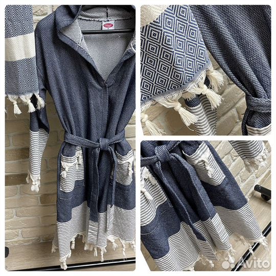 Халат женский с капюшон и полотенце Пештамаль