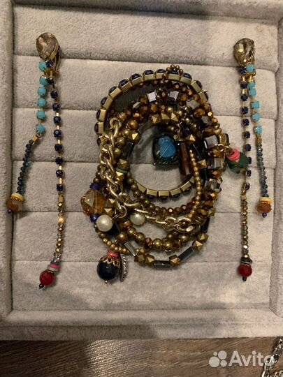 Клипсы и браслет Италия