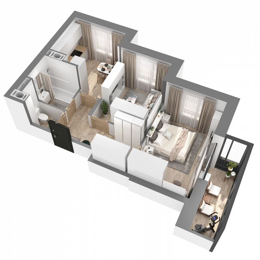 2-к. квартира, 45,4 м², 25/27 эт.