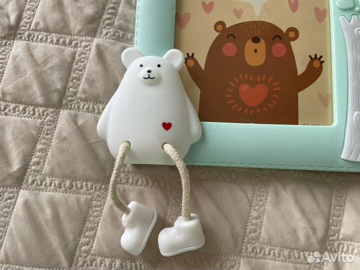 Фоторамка детская бирюзовая с мишкой