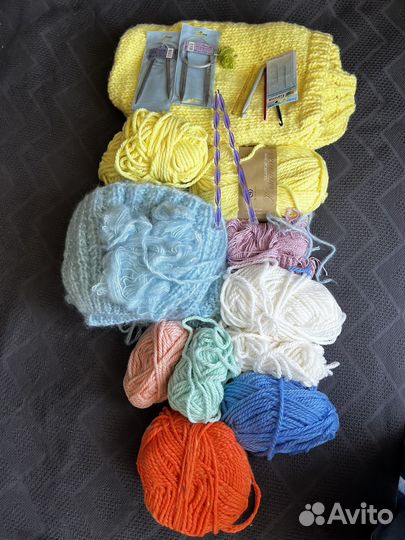 Пряжа для вязания пакетом спицы разные