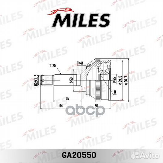 Шрус наружн. ком-кт hyundai lantra 95-00 ABS ga