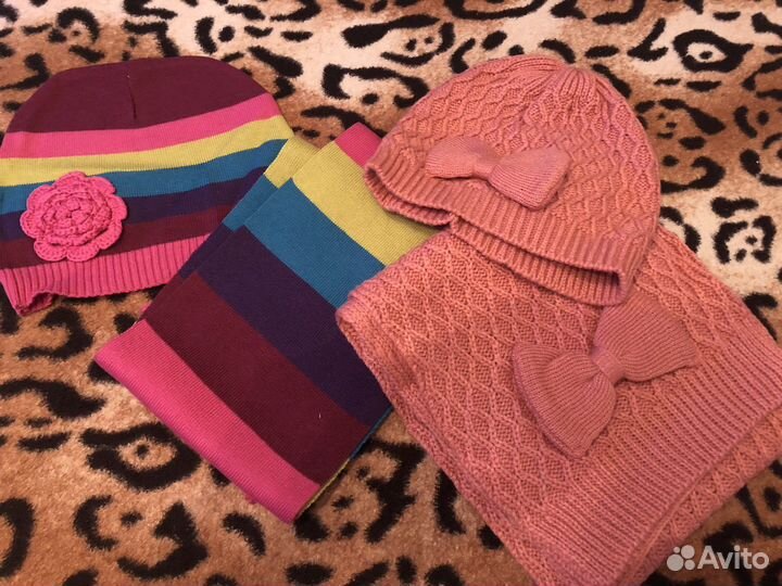 Комплект шапка и шарф для девочки 2г/56 р