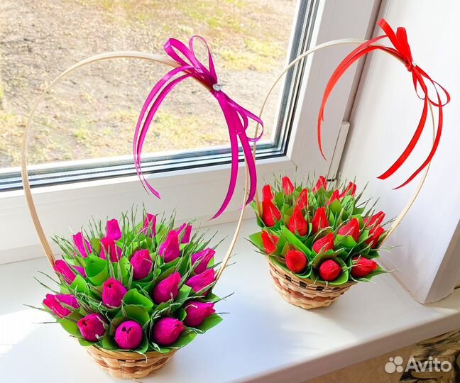 Сладкий букет в корзинке