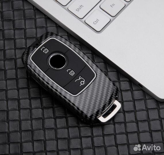 Чехол на ключ Mercedes / Мерседес carbone black