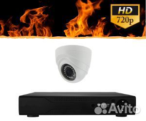 Комплект видеонаблюдения - новый, со звуком