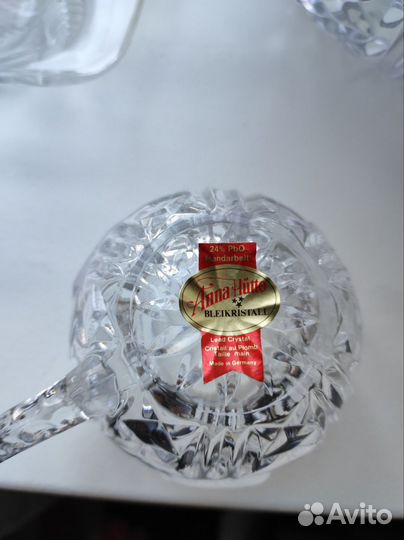 Хрустальная крюшонница и чашки 4 шт