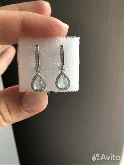 Серьги серебро 925 фианит