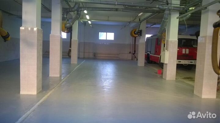 Промышленные полы для гаража пожарной спецтехники