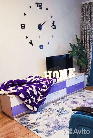 Плед крупной вязки