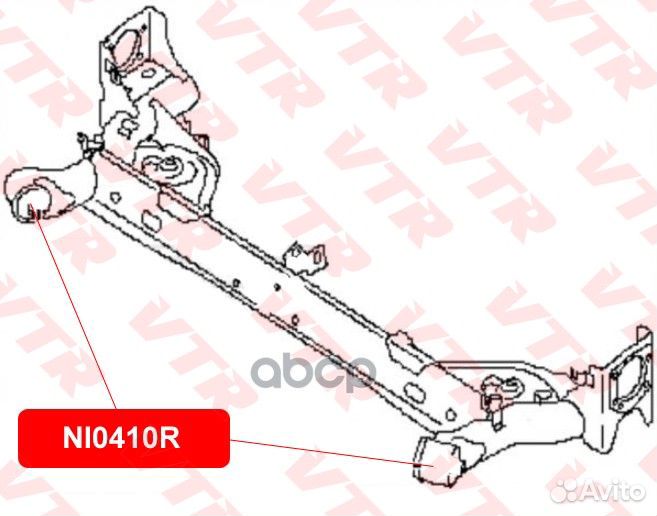 Сайлентблок балки задней подвески NI0410R VTR