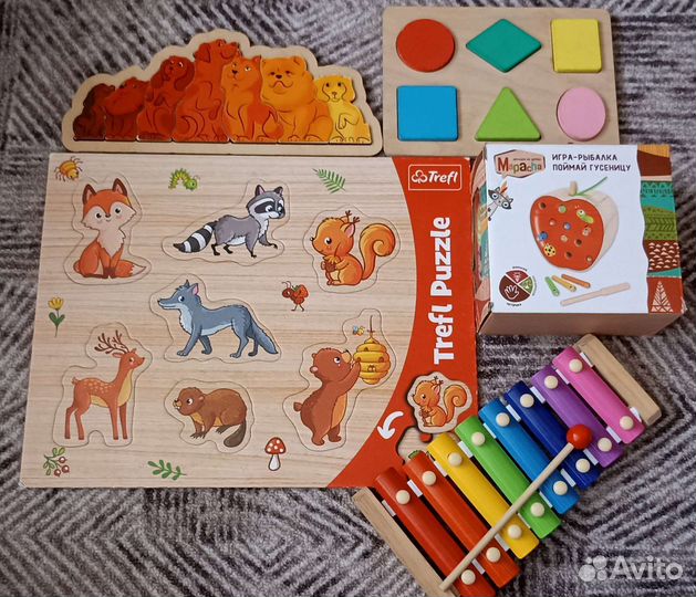 Деревянные игрушки и пазлы