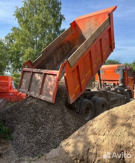 Щебень гравийный и бетонный