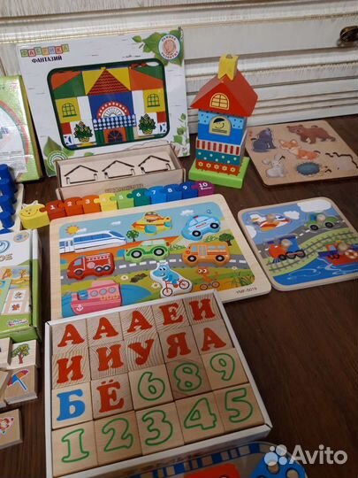 Деревянные игрушки, монтесорри, матрешки, 40 шт