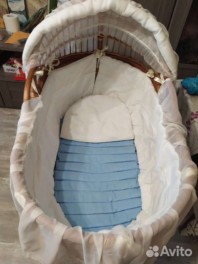 Люлька из лозы плетёная для младенца до 6 месяцев