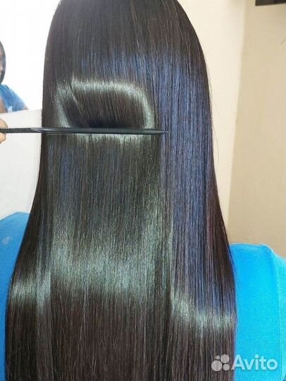 Кератиновое выпрямление волос