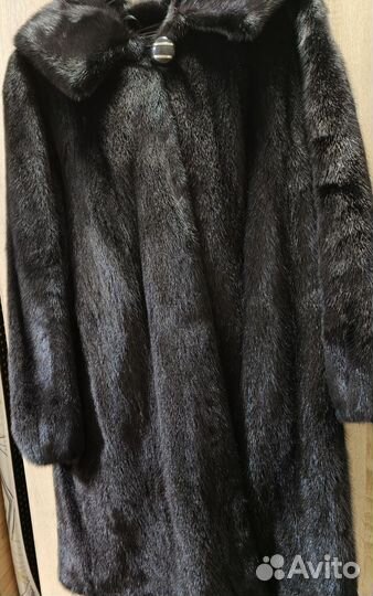Шуба норковая с капюшоном, размер 50-52