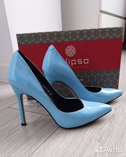 Туфли лодочки голубые 35