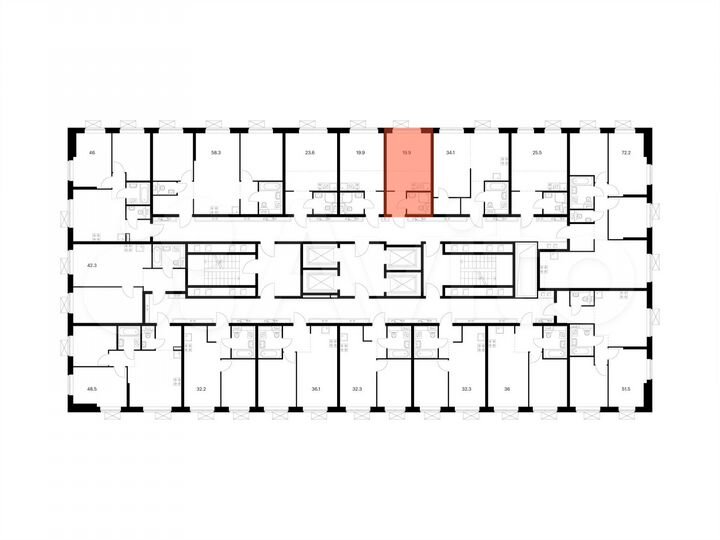 Квартира-студия, 19,9 м², 10/33 эт.