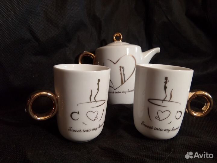 Чайная пара + чайник для влюбленных