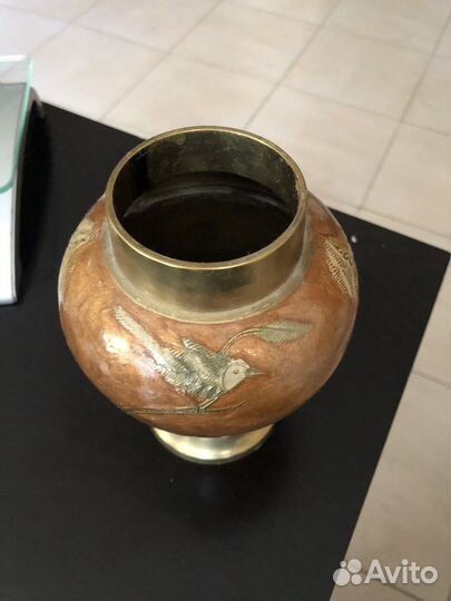 Ваза в технике клуазоне, медь, эмаль