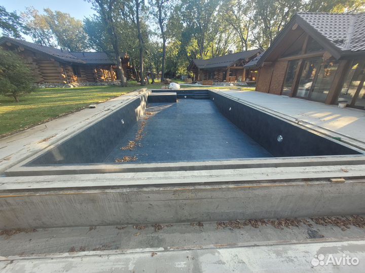 Строительство бассейнов Монтаж пленки для бассейна