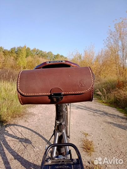 Сумка велосипедная из натуральной кожи