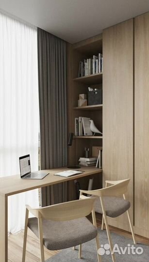 Стол рабочий встроенный у окна