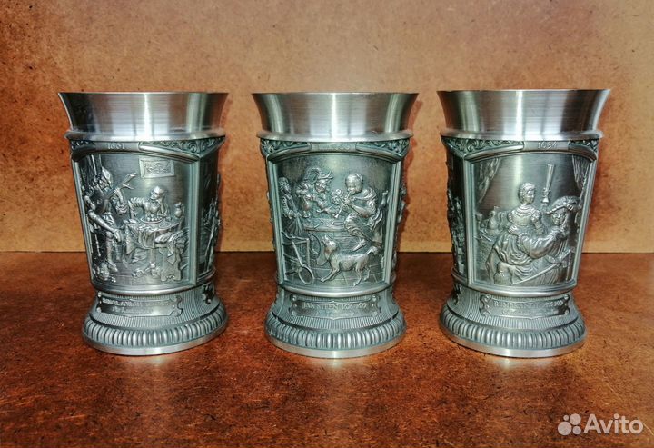 Продаю раритетные оловянные немецкие бокалы