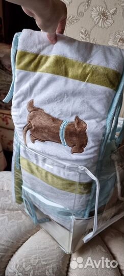 Комплект для детской кроватки+мобиль+чехол/подгузн