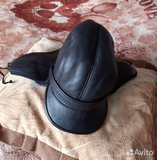 Кепка кожаная на меху мужская