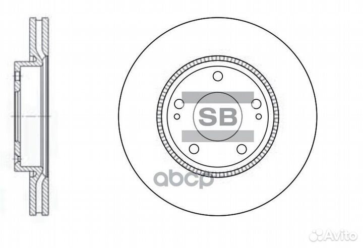 Диск тормозной, передний SD1048 Sangsin brake