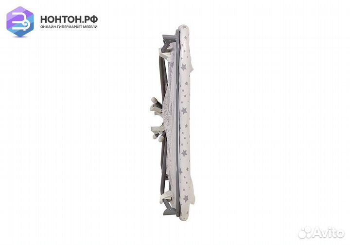 Манеж Квадрат принт Звезды / белый / серый