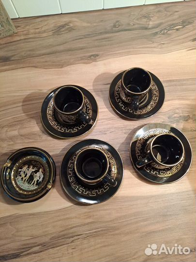 Кофейный сервиз 4 пары и пепельница