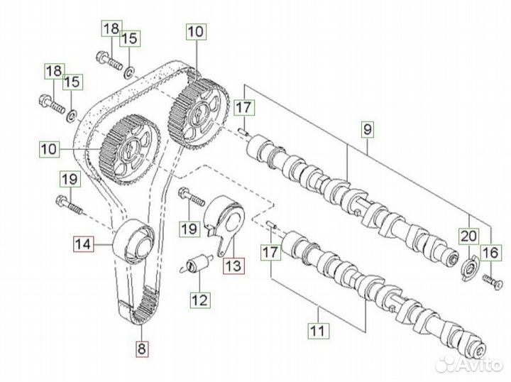 Грм Кia Sресtrа Shuma Kia Rio I