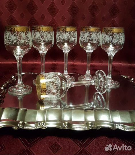 Хрустальные рюмки Богемия/Винтаж