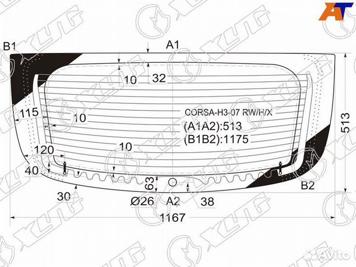 Стекло заднее Opel Corsa D рестайлинг