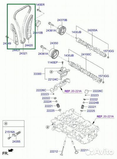 Комплект цепи грм Kia Rio 4 G4FG 2020