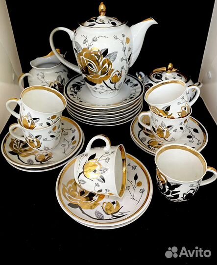 Кофейный сервиз «Золотая Роза»