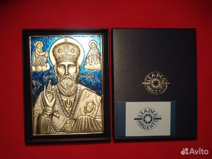 Икона Николай Чудотворец Серебро Италия Бари Мощи