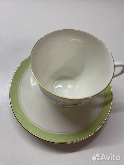 Чашка с блюдцем фарфор с гимнасткой