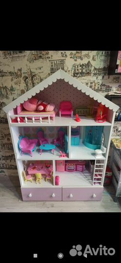 Кукольный домик с мебелью большой