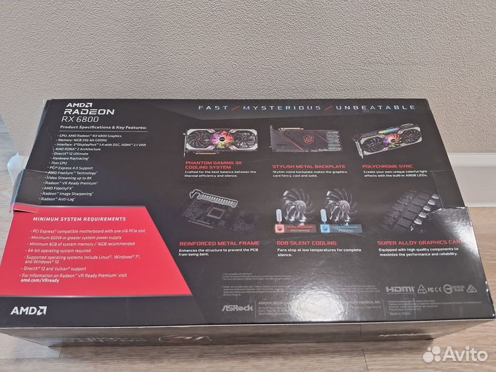 Видеокарта ASRock AMD RX 6800 Phantom Gaming D OC