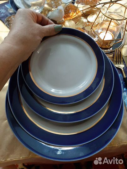 Набор тарелок дулево Кобальт