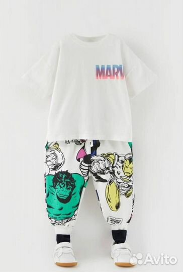 Детский костюм Marvel, Zara (брюки,футболка)