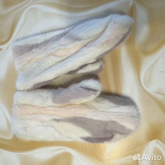 Варежки из кусковой норки