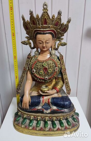 Большая старинная статуэтка Будды Шакьямуни